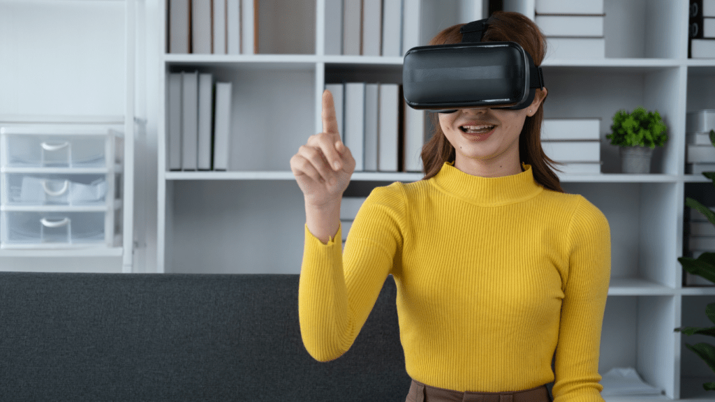 Woman using VR