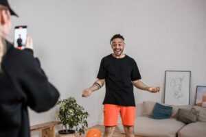 orange shirt man and horse video