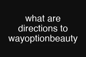 what are directions to wayoptionbeauty