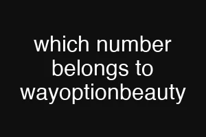 which number belongs to wayoptionbeauty